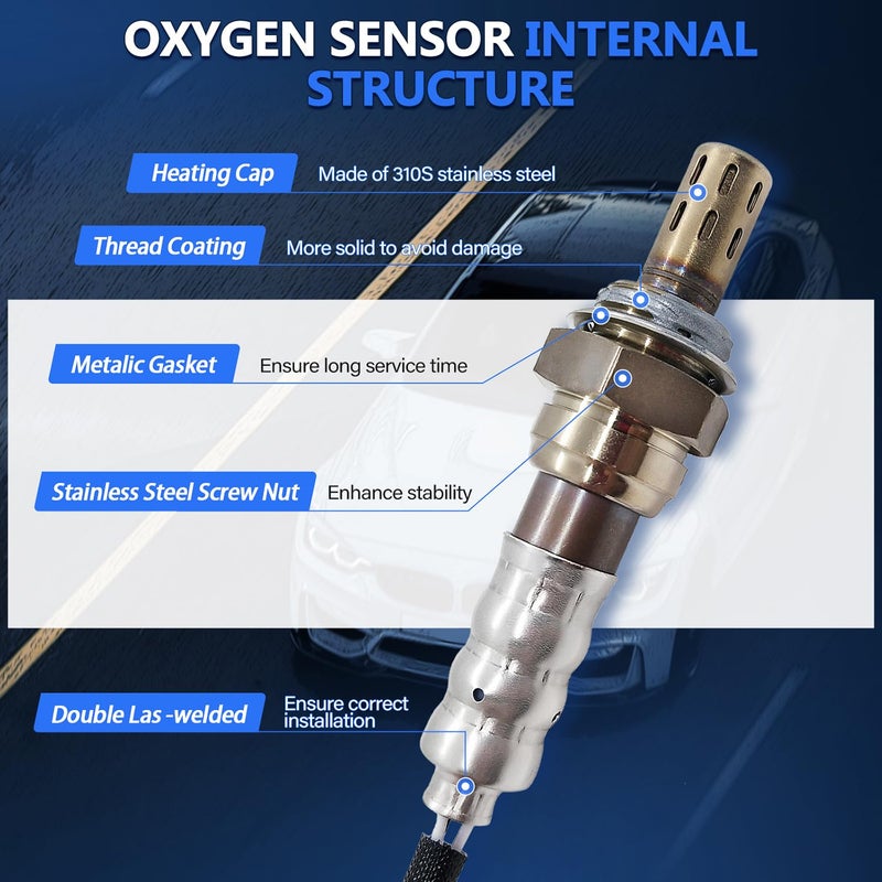 MAXFAVOR 4Pcs Oxygen Sensor O2 Sensor Replacement for 2000 2001 2002 2003 2004 Toyota Tundra Sequoia 4.7L 4WD Only 02 Sensor Upstream and Downstream 234-4169 x2 234-4162 x2 - Image 3